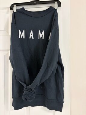 Mama Graphic Sweatshirt - black with White Lettering